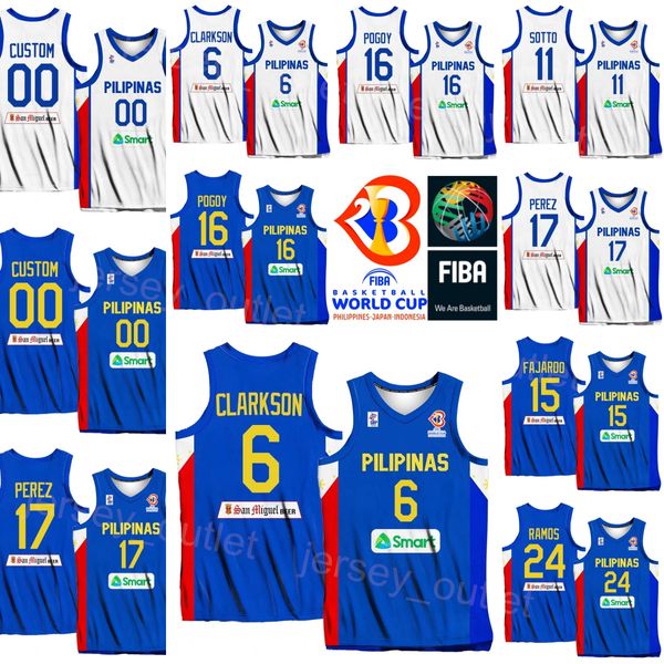 Stampa Coppa del Mondo 2023 24 Dwight RAMOS Maglie Filippine Basket 6 CLARKSON 15 giugno marzo FAJARDO 34 ARIEL JOHN EDU 16 ROGER POGOY 13 JAMIE JAMES MALONZO Nazionale