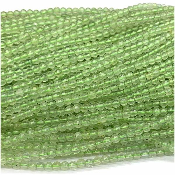 Pietre preziose sciolte Veemake Perline rotonde di prehnite verde per la creazione di gioielli Collana fai da te in cristallo naturale Bracciali Orecchini Pendenti