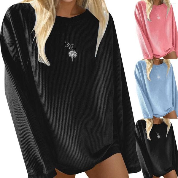 Damen Hoodies Langarm mit Blumendruck Crew Nacken Frauen Tops Damen Full Reißverschluss Hoodie Sweatshirt Länge