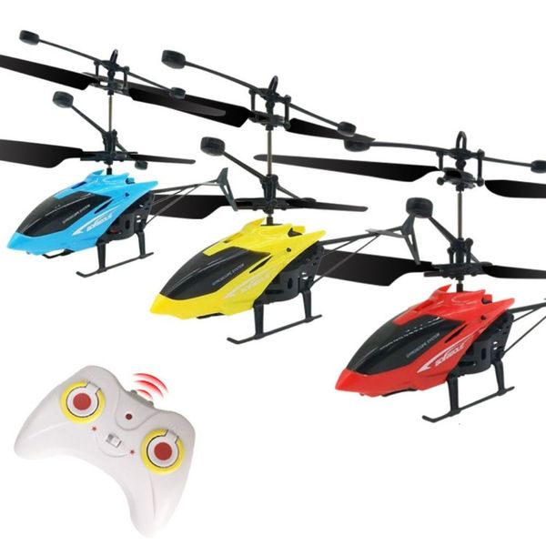ElectricRC Aircraft TwoChannel Suspension RC Helicopter Dropproof Induction Charging Light Kids Toy Gift for Kid 230901