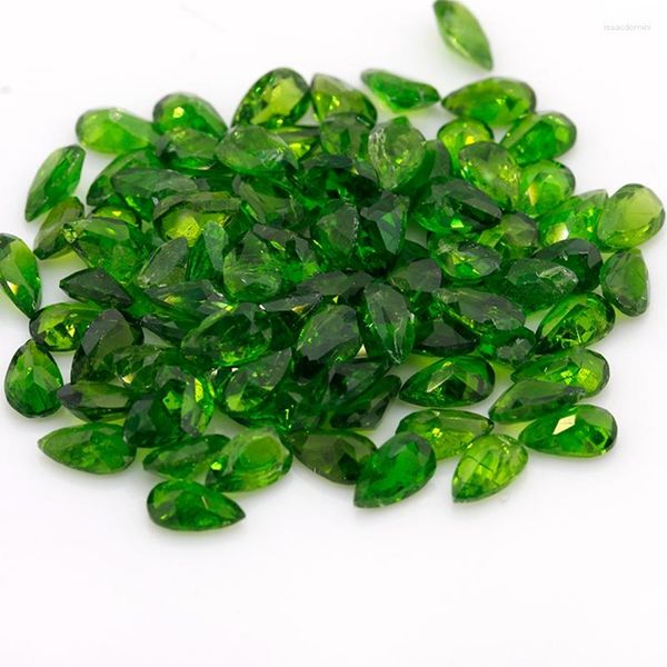 Produttore di pietre preziose sciolte naturali di alta qualità diopside taglio a pera 3x5mm gioielli intarsi in pietra nuda