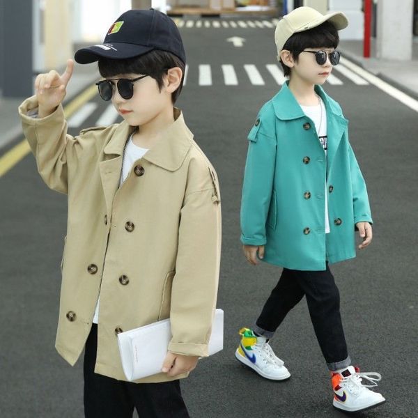 Jaquetas meninos trench coats casual bebê menino crianças primavera outono longo jaqueta roupas crianças sobretudos 414age 230904