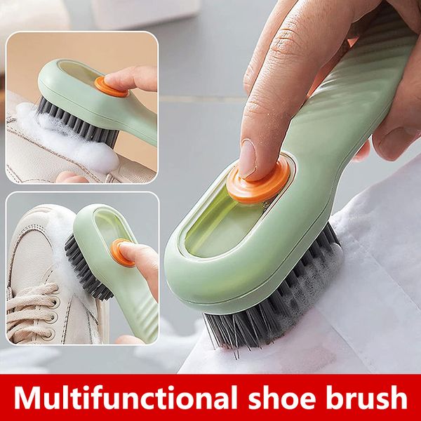Novos pincéis automáticos de sapatos líquidos com sabão Dispensador de sabão Limpeza de cerdas macias para limpeza de lavanderia doméstica Brush por atacado