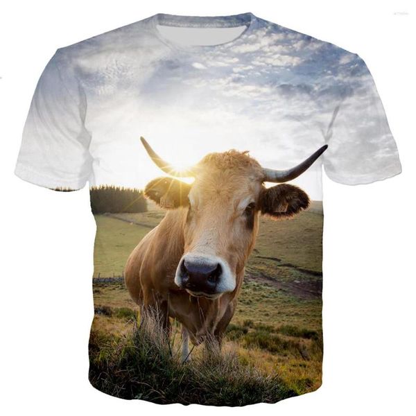Erkek Tişörtleri Komik İnekler Tişörtler Hayvan Sığırları 3d Baskı Sokak Giysileri Erkek Kadın Moda Büyük Boyutlu Gömlek Erkek Kız Kız Tees Üst Giyim