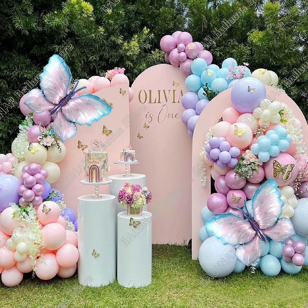 Outros suprimentos para festas de eventos 171152pcs balões de borboleta guirlanda arco kit macaron rosa roxo balão meninas aniversário globos chá de bebê decoração de casamento 230904