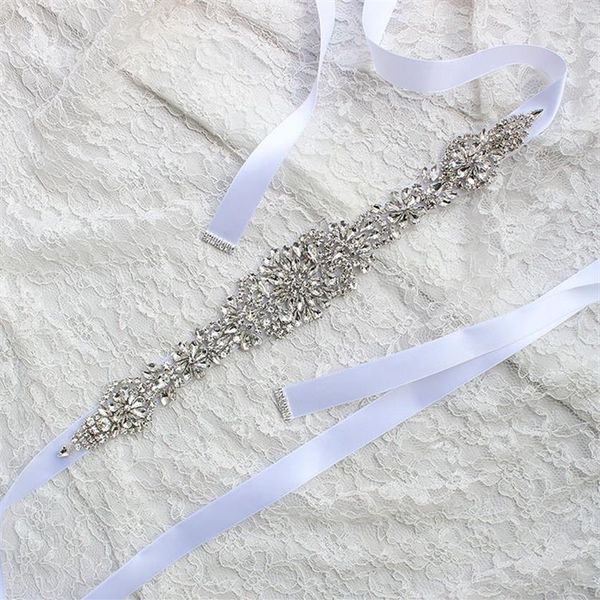 Fusciacche da sposa per la sposa Abiti da sposa Cinture Nastro di cristallo con strass dal ballo di fine anno Fatto a mano Bianco Rosso Nero Blush Argento Immagine reale2645