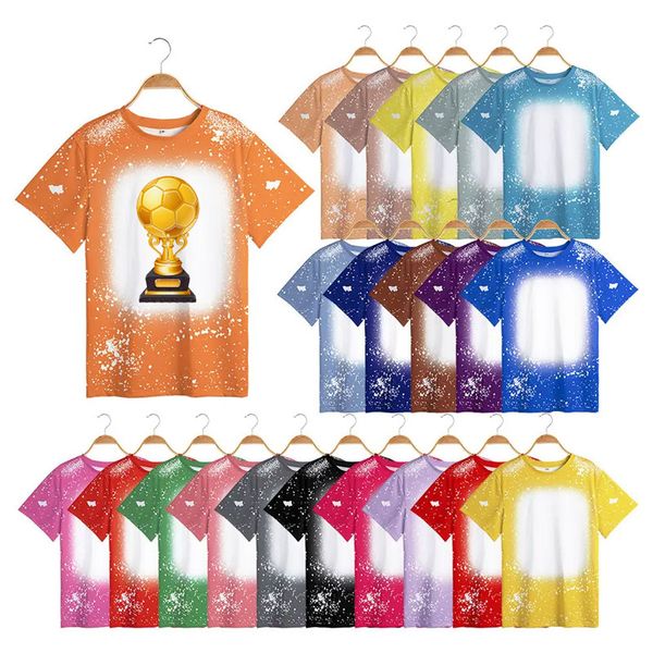 Individuelles Design USA-Sublimations-T-Shirts für Erwachsene und Kinder, Unisex, 95 Polyester, 5 Spandex-Druck, leere, künstlich gebleichte Hemden, September 04