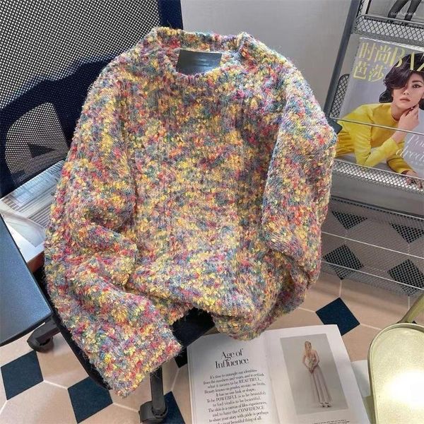 Damenpullover Pullover Frauen Koreanisch Süße Herbst Winter Lose Oansatz Volle Hülse Vintage Mädchen Mori Mädchen