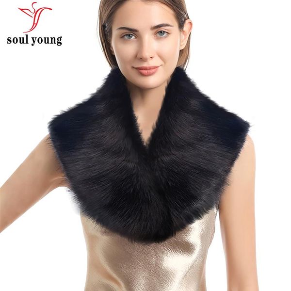 Sciarpa da donna in pelliccia sintetica 7 colori Inverno caldo Nero Bianco Natura Ragazze Colletto Avvolgente Scaldacollo Sciarpe264m
