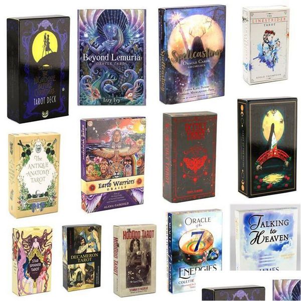 Tarocchi Giochi di carte Liner Dreams Giocattolo Divinazione Star Spinner Muse Hoodoo Occt Ridetarot Del Fuego Carte Tarocchi Mazzo Oracoli Guida elettronica G Dhdl9