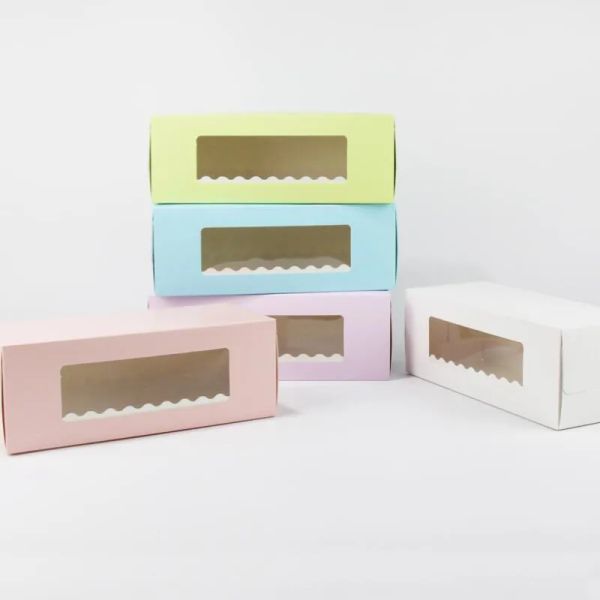 Lange Papppapier-Kuchenbäckerei-Biskuitrollen-Kuchenschachteln, Keks-Mooncake-Box, Backpaket, Zubehör, Top-Mode