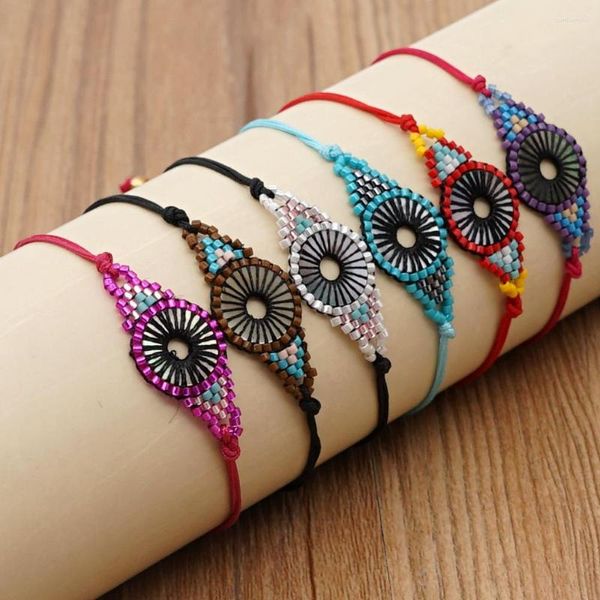 Link pulseiras boho olhos e elegante artesanal homem mulher frisado múltiplas cores forma lábio mão coração moda jóias pulseira