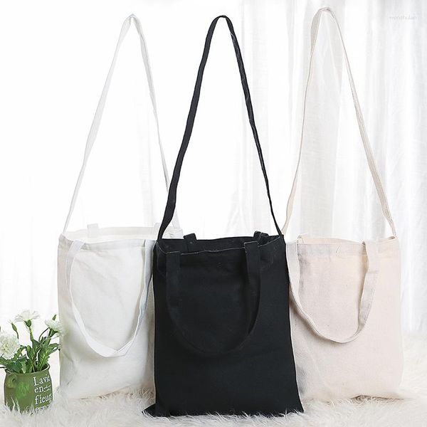 Akşam çantaları 1 adet yeniden kullanılabilir alışveriş çantası büyük katlanır tote unisex boş diy orijinal tasarım eko ​​katlanabilir pamuk tuval çanta