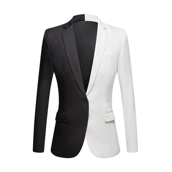 2020 Yeni Moda Beyaz Siyah Kırmızı Sıradan Palto Erkekler Blazers Stagers Singers Costume Blazer İnce Fit Partisi Prom Su Takım Jacket252U