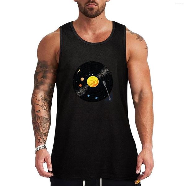 Erkek Tank Tops Solar Sistemi Vinil Kayıtlar Erkek Spor Aksorları İçin En İyi Spor Tişörtleri