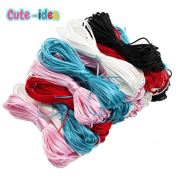 Mordedores Brinquedos CuteIdea 10mlot 15mm Colorido Nylon Cord Thread Food Grade Bebê Chupeta Clipe Acessórios DIY Pulseira Trançada String 230901