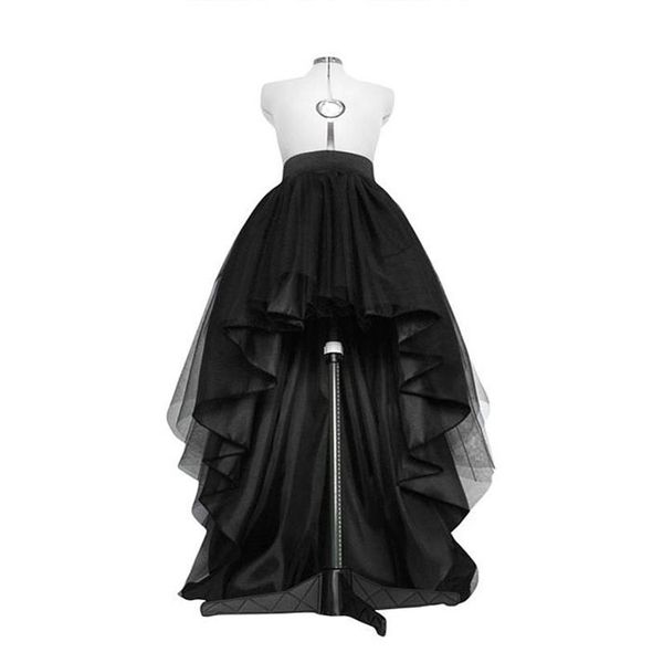 Высокая низкая черная тюлевая юбка с асимметричным подолом, пачка, многослойное свадебное платье с высокой талией, плиссированные для выпускного вечера, стильное свадебное платье Saia Acces290f