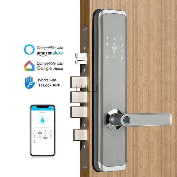 Дверные замки Приложение TT lock Wi-Fi Умный замок с отпечатками пальцев Электронное Bluetooth Цифровое приложение Код клавиатуры без ключа HKD230904