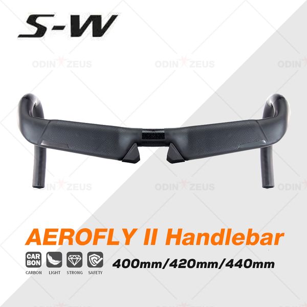 Componentes do guidão de bicicleta SW Vendendo Aero fly II Guiador de estrada de carbono Matte Drop Bar 31.8 * 400/420/440mm Haste de alumínio 80/90/100/110mm 230904