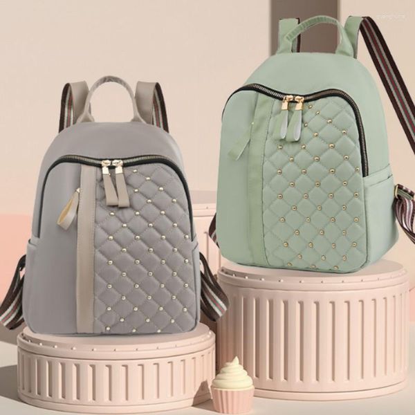 Okul çantaları bagaj backpacks moda 2023 gündelik basit tüm maç perçinleri mini mochilas para mujer