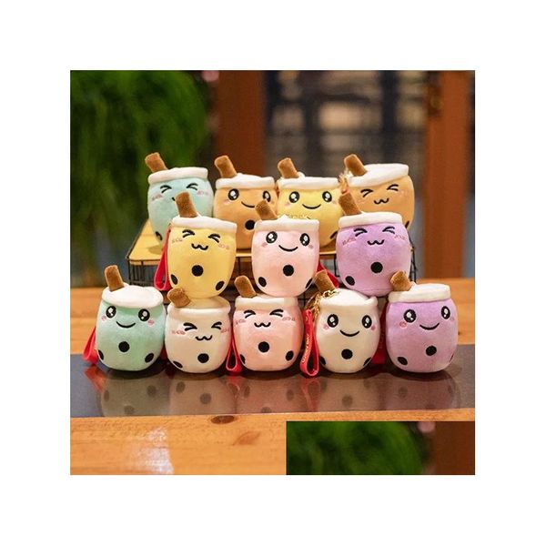 10 cm Netter Bubble Tea Schlüsselanhänger Weiches Plüschtier Anhänger Gefüllte Boba Puppe Kawaii Rucksack Tasche Geburtstagsgeschenke Für Mädchen Kinder Drop Lieferung Dh1Lm