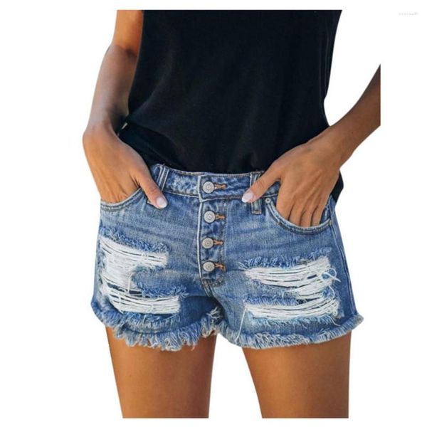 Frauen Jeans Hohe Taille Blau Denim Shorts Frauen Ripped Casual Mode Zevityj Amerikanische Streetwear Hosen Plus Größe Chic Mujer Kurze