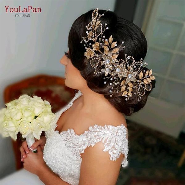 Copricapo YouLaPan HP282 Accessori per capelli da sposa per ragazza di fiori Spettacolo Corona e tiara Fascia ingioiellata Copricapo di diamanti per Wom267Y