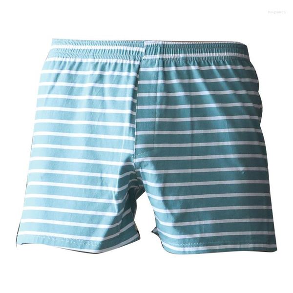 Mutande da uomo Moda Pantaloni larghi Aro per giovani uomini Intimo Boxer di cotone Pantaloncini da notte stampati a righe da ragazzo Mutandine per adolescenti