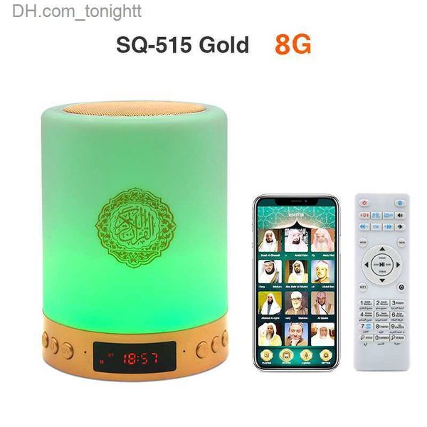 Alto-falantes portáteis islâmico sem fio portátil Quran Speaker LED Night Light Koran Lamp com relógio AZAN Mp3 Player presente muçulmano Veilleuse Coranique Q230907