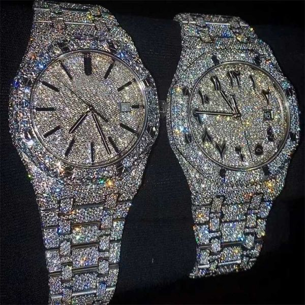 Ap Relógios Mens Relógio Designer Relógios De Luxo De Alta Qualidade Movimento Relógios Homens Moissanite Relógio Iced Out Relógio Diamante Montre Relógio Mecânico Automático 111