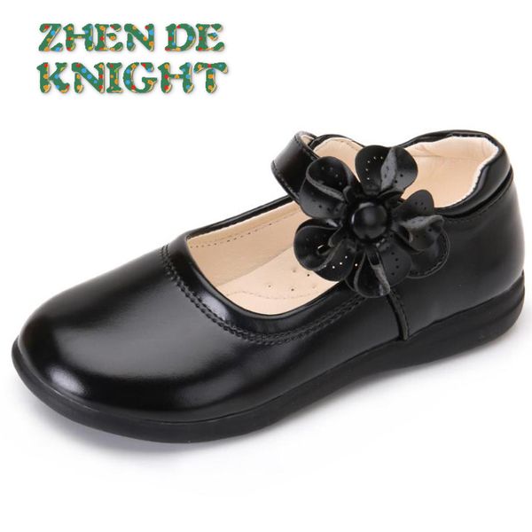 Sapatilhas meninas sapatos de couro para crianças vestido de casamento princesa escola crianças verão bowknot preto estudante sandálias moda coreana 230901