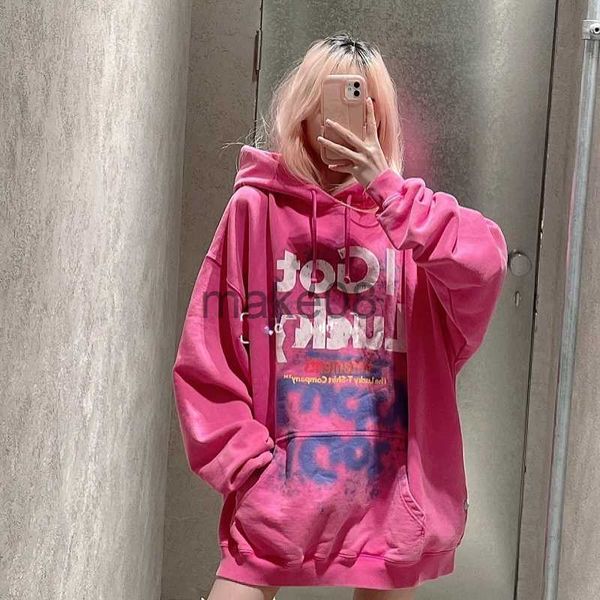 Felpe con cappuccio da uomo Felpe I Did No Thing I Just Got Lucky Pink Washed Vetements Uomo Donna Autunno Inverno Felpe Pullover Harajuku J230904