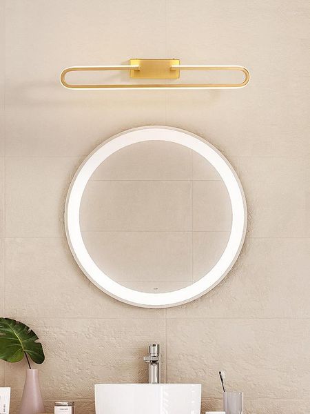Настенные светильники, современный минималистичный медный светильник для макияжа, светодиодная зеркальная передняя лампа для ванной комнаты, креативный шкаф