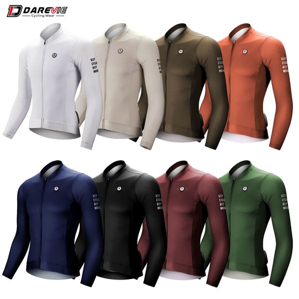 DAREVIE Radtrikot Langarm Sommer SPF 50 Modisches Aero Langarm-Radtrikot Herren Damen Atmungsaktiv Cool Dry 230904 Radsport-Shirts Tops