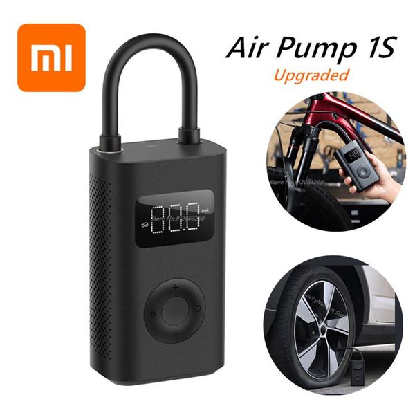 Xiaomi compressore d'aria portatile per pneumatici 1S pompa di gonfiaggio elettrica con rilevamento della pressione dei pneumatici digitale intelligente per bici da calcio per auto269n