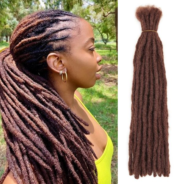 Bulks de cabelo humano 6-20 polegadas Dreadlocks artesanais extensões de cabelo sintético preto reggae crochê trança cabelo para mulheres afro e homens whosale 230901