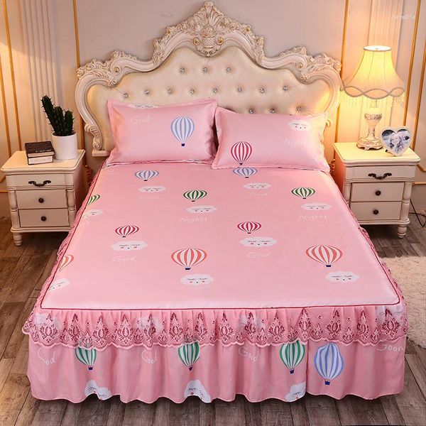 Saia de cama verão legal tapete estilo princesa lençóis bonitos bordados lençol colchas gelo têxteis para casa