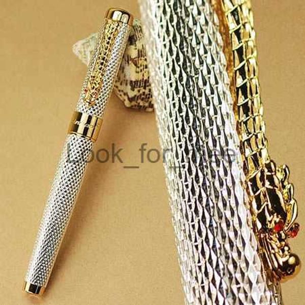 Stylos à plume Jinhao1200 argent 18KGP B plume stylo plume Dragon sculpté papeterie école bureau stylo d'écriture HKD230904