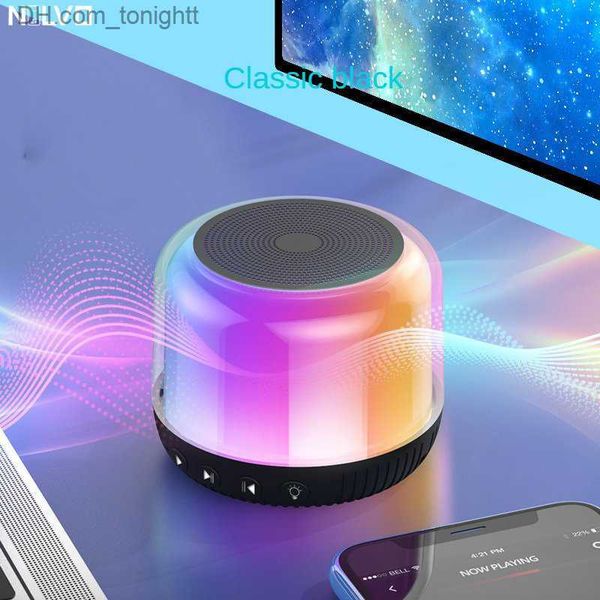 Alto-falantes portáteis Inovador Luz Estéreo Alto-falante Bluetooth Portátil Sem Fio Bluetooth Multisistema Void Alto-falantes Lâmpada Inteligente Alto-falante Q230904