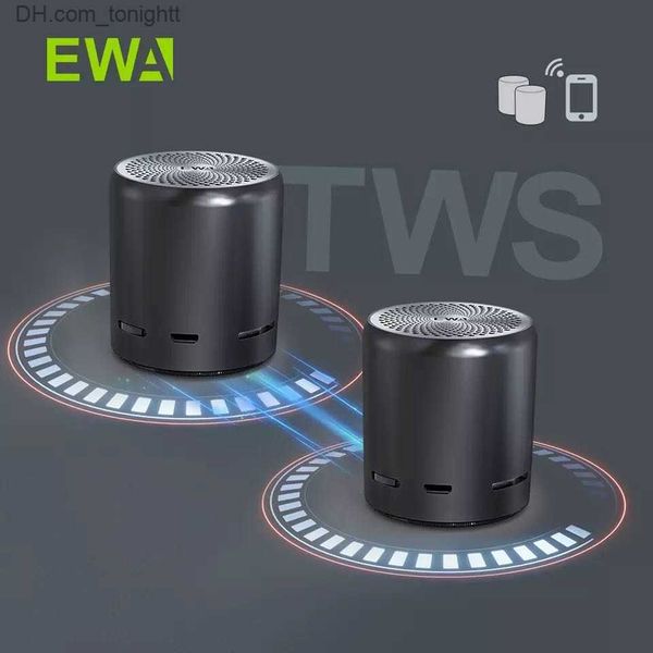 Altoparlanti portatili Mini altoparlante Bluetooth EWA Altoparlanti TWS portatili stereo wireless reali Migliora il radiatore dei bassi Scheda SD con copertura in metallo Bluetooth 5.0 Q230904