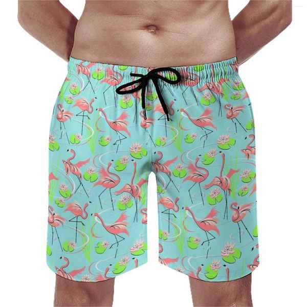 Pantaloncini da uomo Palestra Uccelli tropicali Costume da bagno vintage Flamingo Fandango Maschi Fast Dry Surf Alta qualità Taglie forti Spiaggia