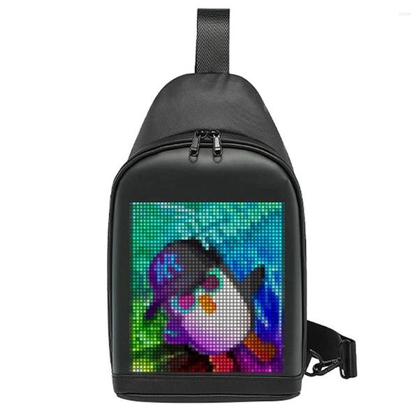 Mochila 7 polegadas LED tela colorida à prova d'água programável laptop de viagem DIY Smart Multimedia