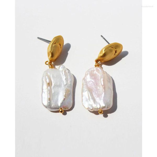Baumelnde Ohrringe für Frauen 2023 Vintage natürliche Barockperlen Schmuck Frau Ohrstecker vergoldet gefüllt Bijouterie weibliches Piercing