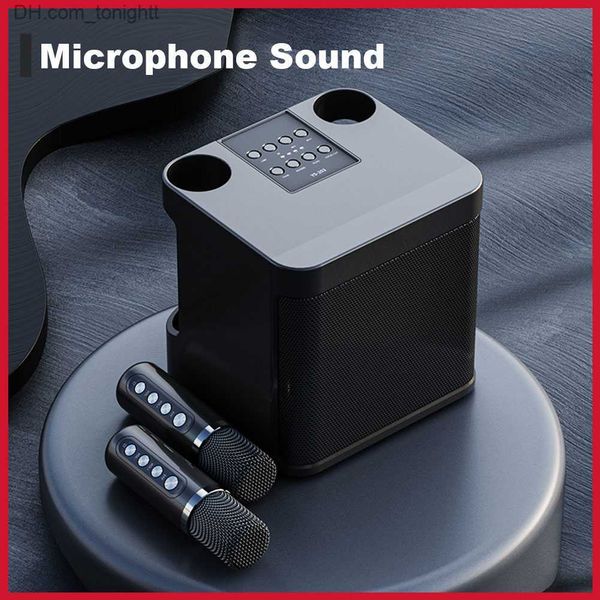 Altoparlanti portatili Famiglia Set audio KTV Doppio microfono wireless Macchina da canto integrata Scatola per altoparlanti Bluetooth portatile per karaoke per la casa Q230904