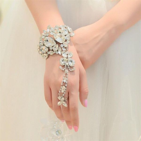 2014 Sposa Abito catenaria a mano Anello nuziale con diamante bianco Abito da sposa posteriore Accessori da sposa Accessori per bracciale a catena292g