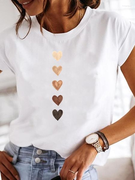 T-shirt da uomo 2023 Manica corta Casual Ladies Fashion T-shirt grafica da donna Lady's Love Acquerello Dolce Stampa Estate