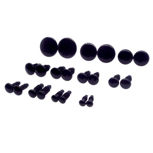 Puppenzubehör, Sicherheitsaugen, schwarze Farbe, passend für gehäkelte Amigurumi-Puppen, mit Unterlegscheiben, 4,5 mm, 5 mm, 6 mm, 7 mm, 8 mm, 9 mm, 10 mm, 12 mm, 15 mm, 18 mm, 230904