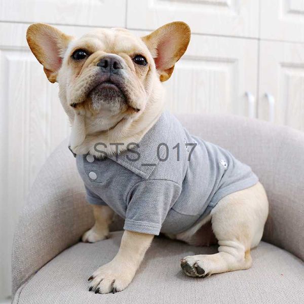 Vestuário para cães Pet Law Fighting Roupas para cães Roupas de vaca francesa Bonito Tide Marca Cinza Completa Bordada Pequena Lei Lutando Camisa Pet Dog Corgi X0904