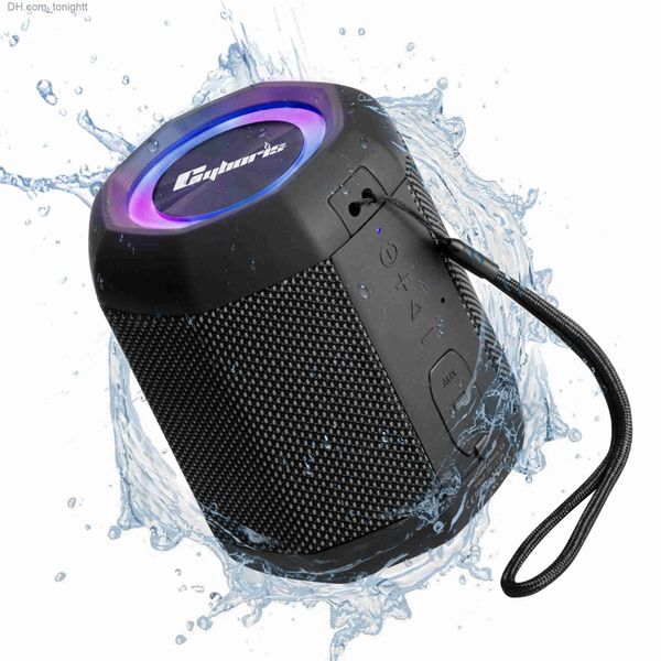 Alto-falantes portáteis novo 15w de alta potência bluetooth 5.1rgb deslumbrante sem fio à prova dwireless água alto-falante portátil pequeno canhão aço tws q230904