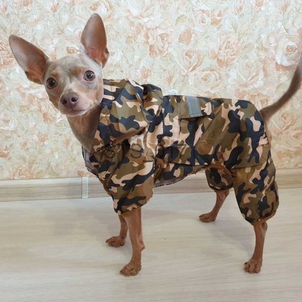 Cão vestuário moda cão capa de chuva à prova d'água cachorrinho de estimação cachorro casaco de chuva com capuz reflexivo casaco de chuva trajes de cão de estimação camuflagem roupas x0904